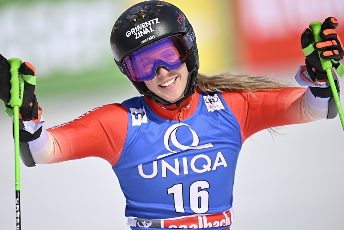 Camille Rast, 2e du Super-G des Championnats de Suisse KEYSTONE
