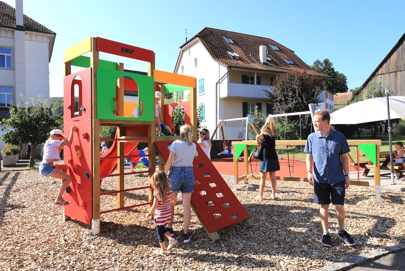 Inauguration des places de jeux rénovées des trois villages de Basse-Allaine le 24 août 2024. A l'image, celle de Buix, où avait lieu la partie officielle.